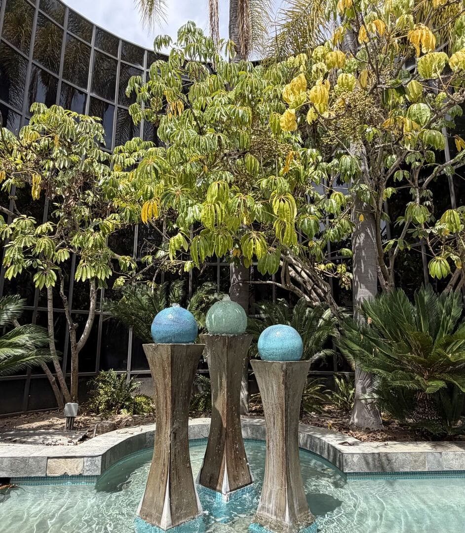 Cure Science Front Building Fountain Sculptures